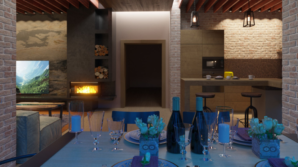 Проект пристройки кухни-гостиной к дому (визуализация и реализация)