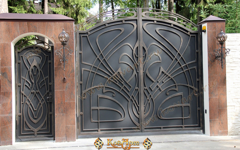 Кованые ворота в современном стиле