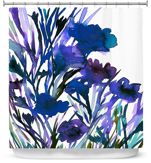 Dianoche Designs Shower Curtain By Julia Di Sano Petal Thoughts Dianoche Designs Shower Curtain By Julia Di Sano Petal Thoughts Blue Contemporary Curtains