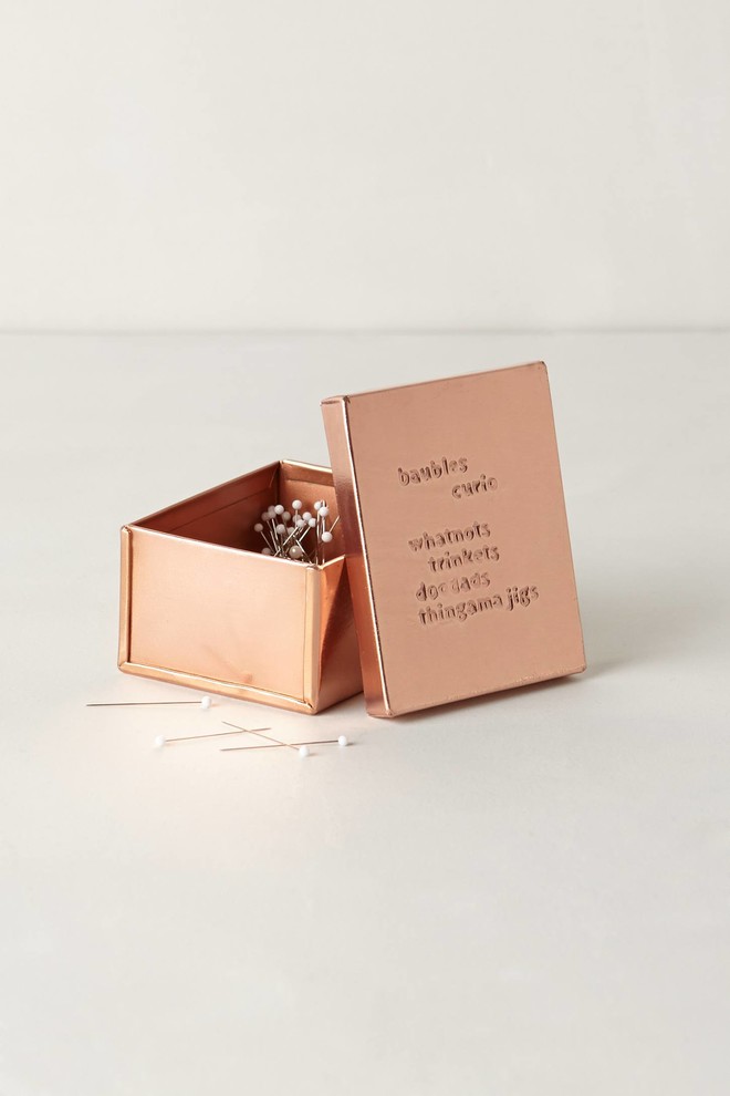 Copper Desk Paper Clip Box
