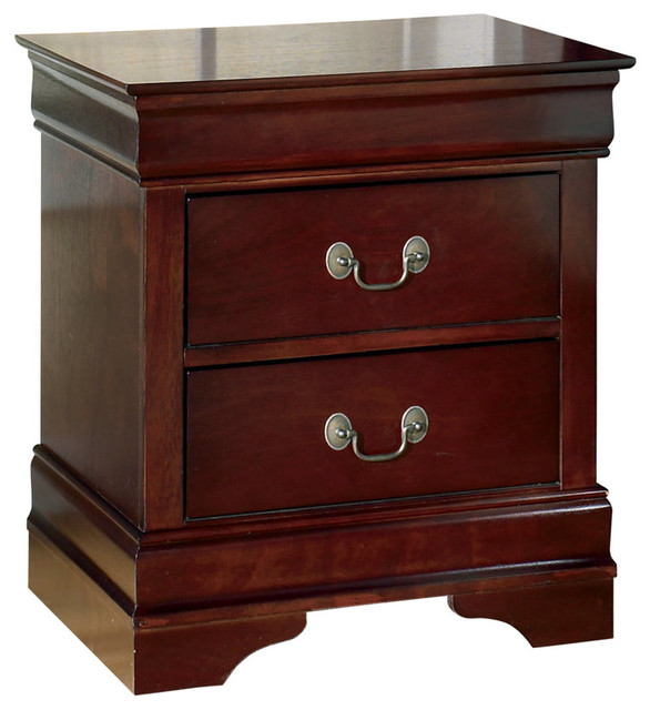 B376-92 Alisdair Two Drawer Night Stand, Dark Brown ...