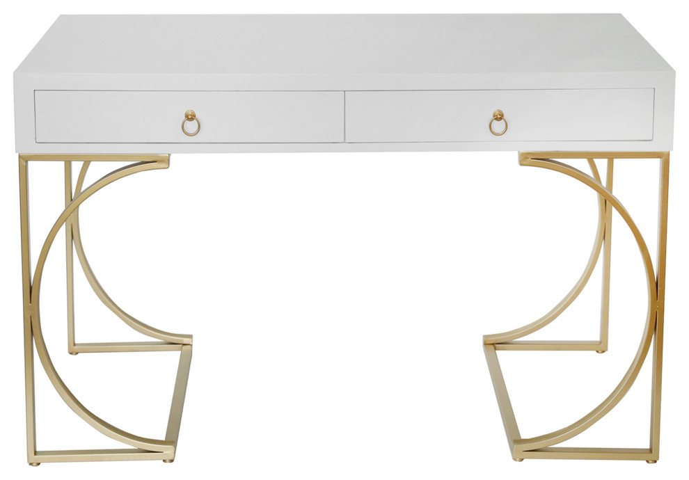 Julienne White and Gold Desk