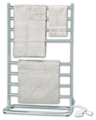 Warmrails Hyde Park Floor Standing Towel Warmer, Nickel