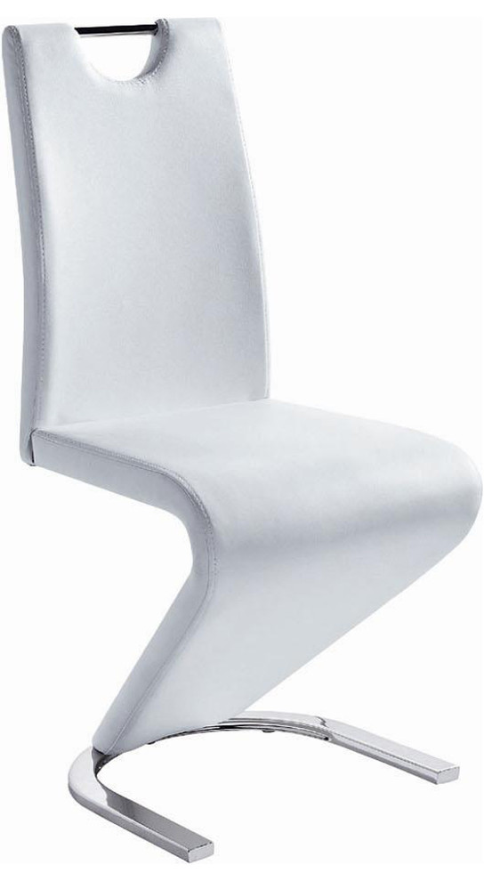 Contemporary White Leather Dining Chairs - canvas-wut