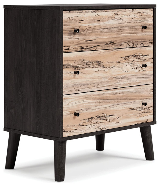 Modern Vertical Dresser, Splayed Legs & Storage Drawers With Unique Front Transitional