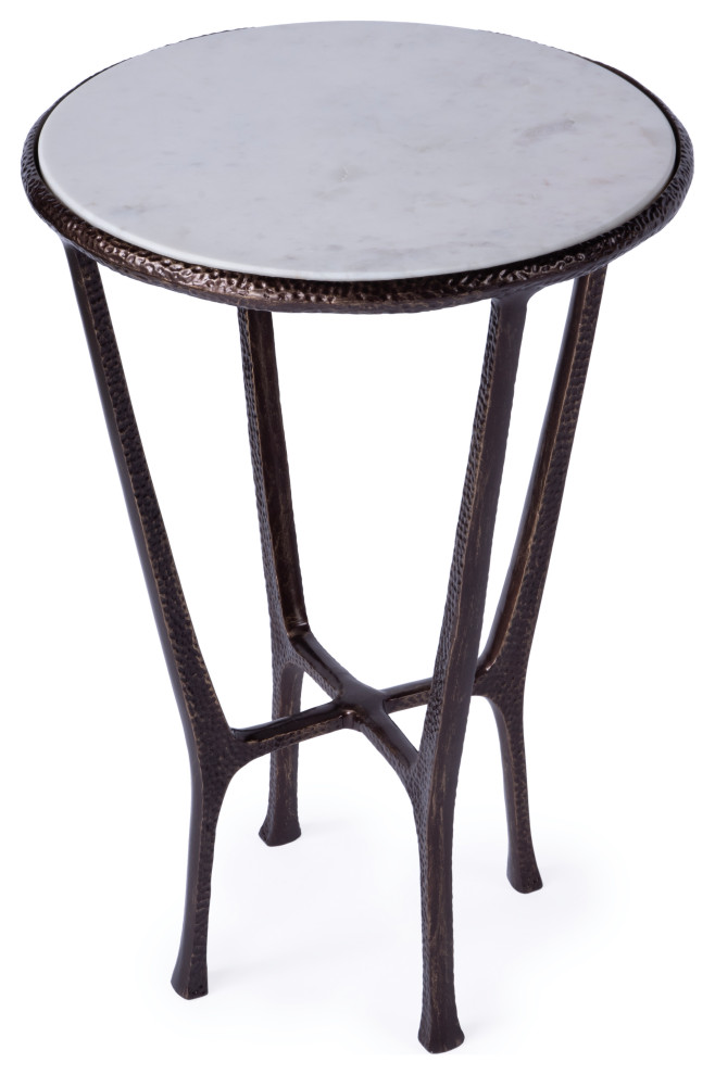 Lania Outdoor Marble Side Table Transitional Side Tables And End