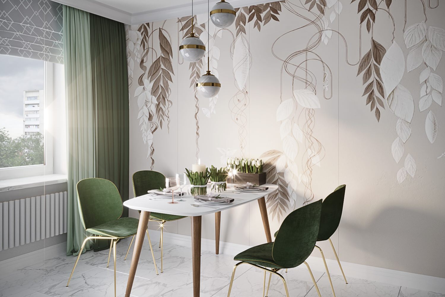 Кухня "Золото и изумруд"