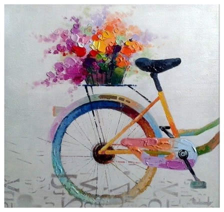 bicycle with flowers painting