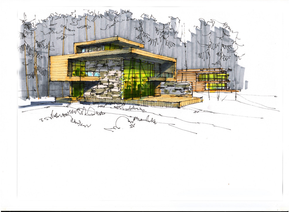 Фор-эскиз современного дома на берегу Лемболовского озера