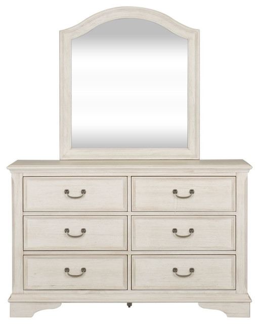 Liberty Bayside Youth Dresser And Mirror Antique White