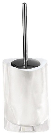 White Round Toilet Brush Holder