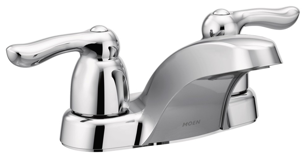 Moen Chateau Chrome 2 Handle Bathroom Faucet Transitional Bathroom Sink Faucets By Buildcom