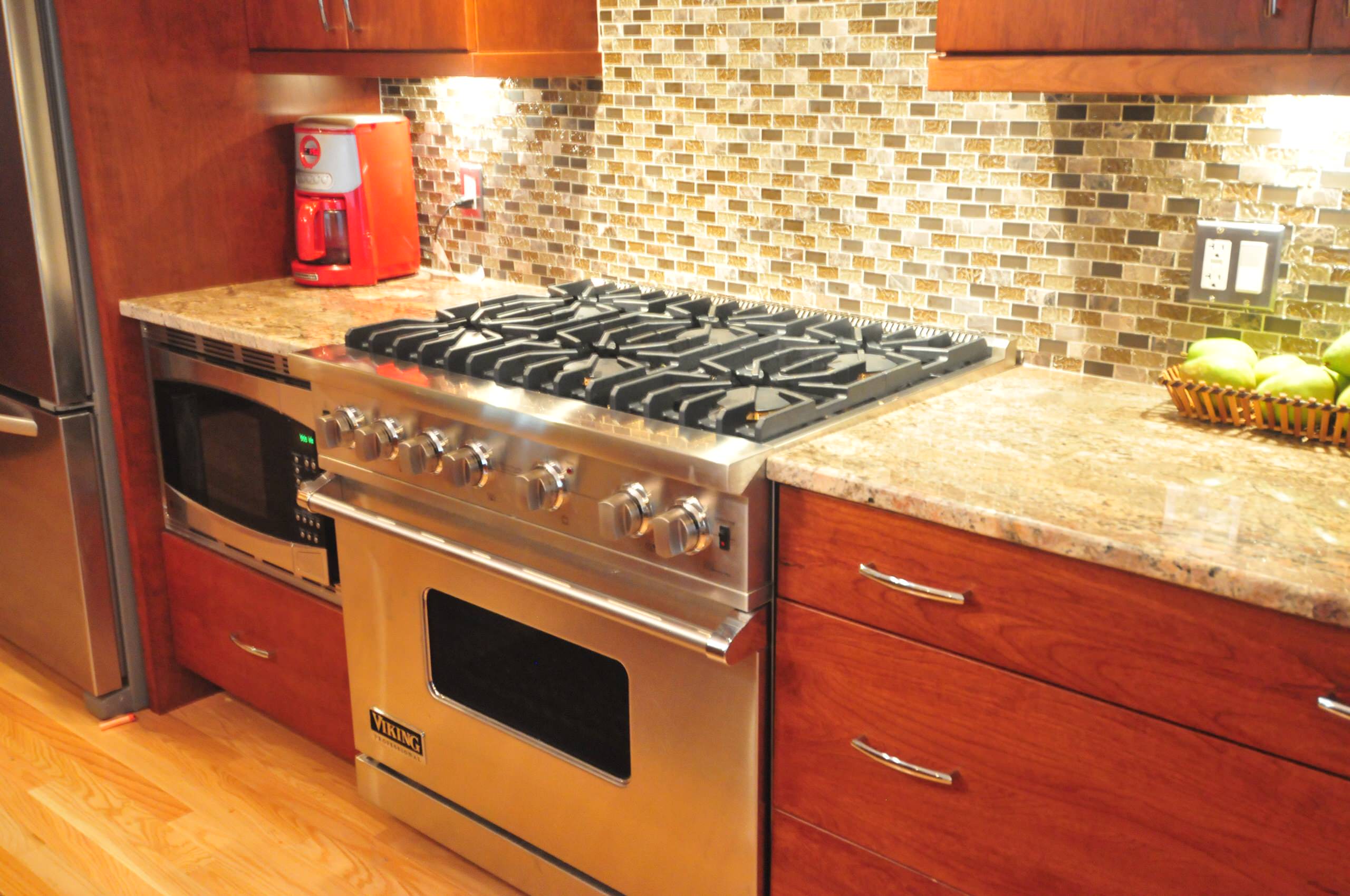 contemporary Cherry Open Kitchen