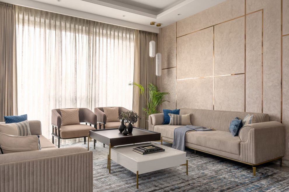 Inspiration for a contemporary living room in Delhi.