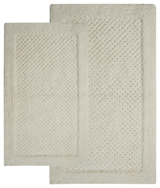 Bath Rug Cotton, 2 Piece Set, GSF 180, Pattern Waffle Traditional