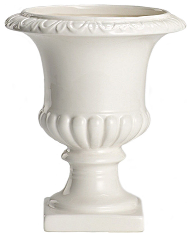 Serene Spaces Living Classic White Ceramic Urns