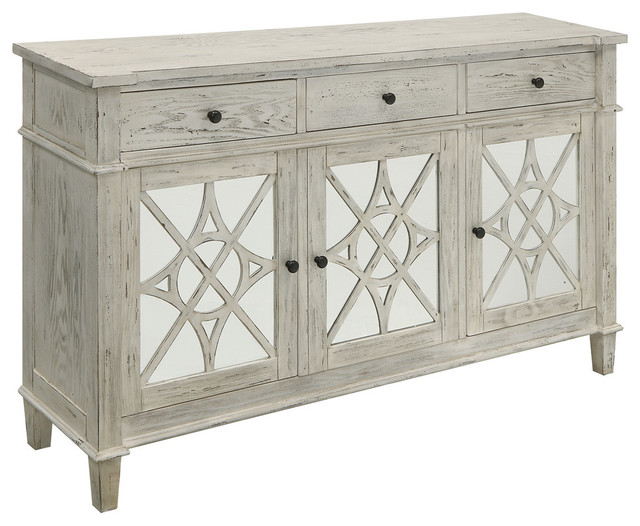 Three Drawer Three Door Media Credenza Farmhouse Entertainment