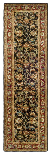 Safavieh Classic Collection CL758 Rug, Dark Olive/Red, 2'3"x8'