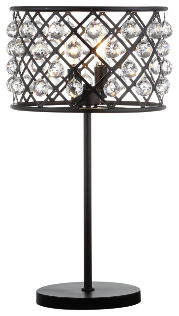 Gabrielle 22.5" Metal, Crystal LED Table Lamp, Oil Rubbed Bronze
