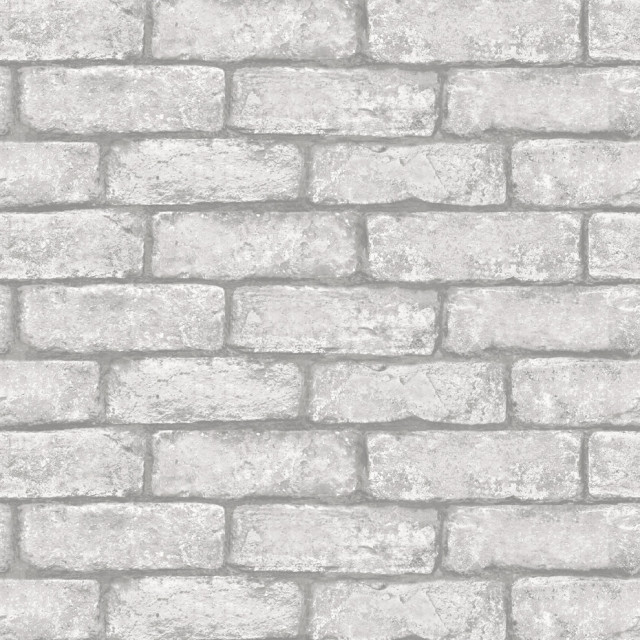 Cambridge Brick Gray Peel and Stick Wallpaper, Bolt - Farmhouse - Wall ...