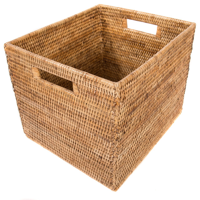 artifacts trading company rattan letter file basket with cutout