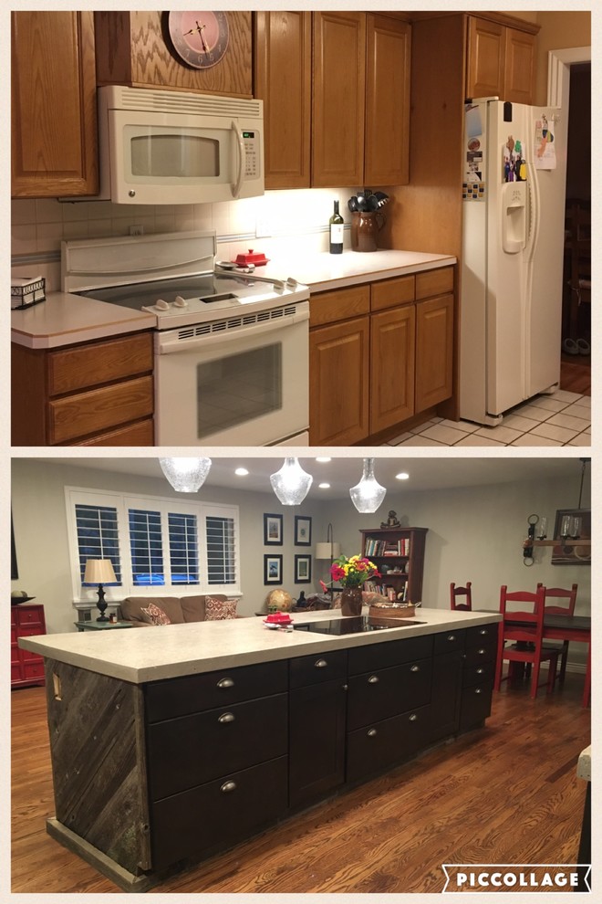 Example of a transitional kitchen design in Denver