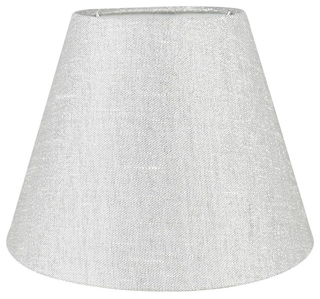 Hardback Faux Silk Coolie Lamp Shade, 5x9x7", Metallic Taupe