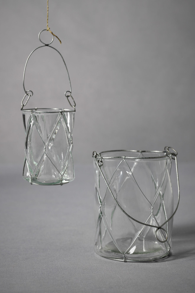 Dimpled Pane Candle Baskets