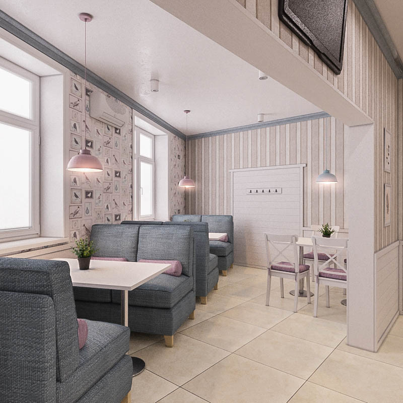 Кафе в нежном стиле, 85 кв.м.