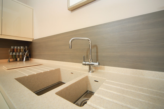 Gloss Ivory Kitchen Installed in Stalybridge, Tameside contemporary-kitchen