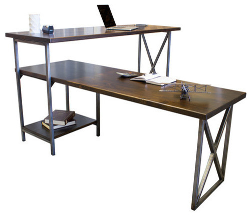 Sit And Stand Corner L Shaped Desk Left Facing Industrial