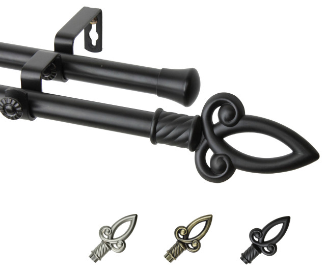 Samuel 13/16" Diameter Double Curtain Rod, 2848" Mediterranean