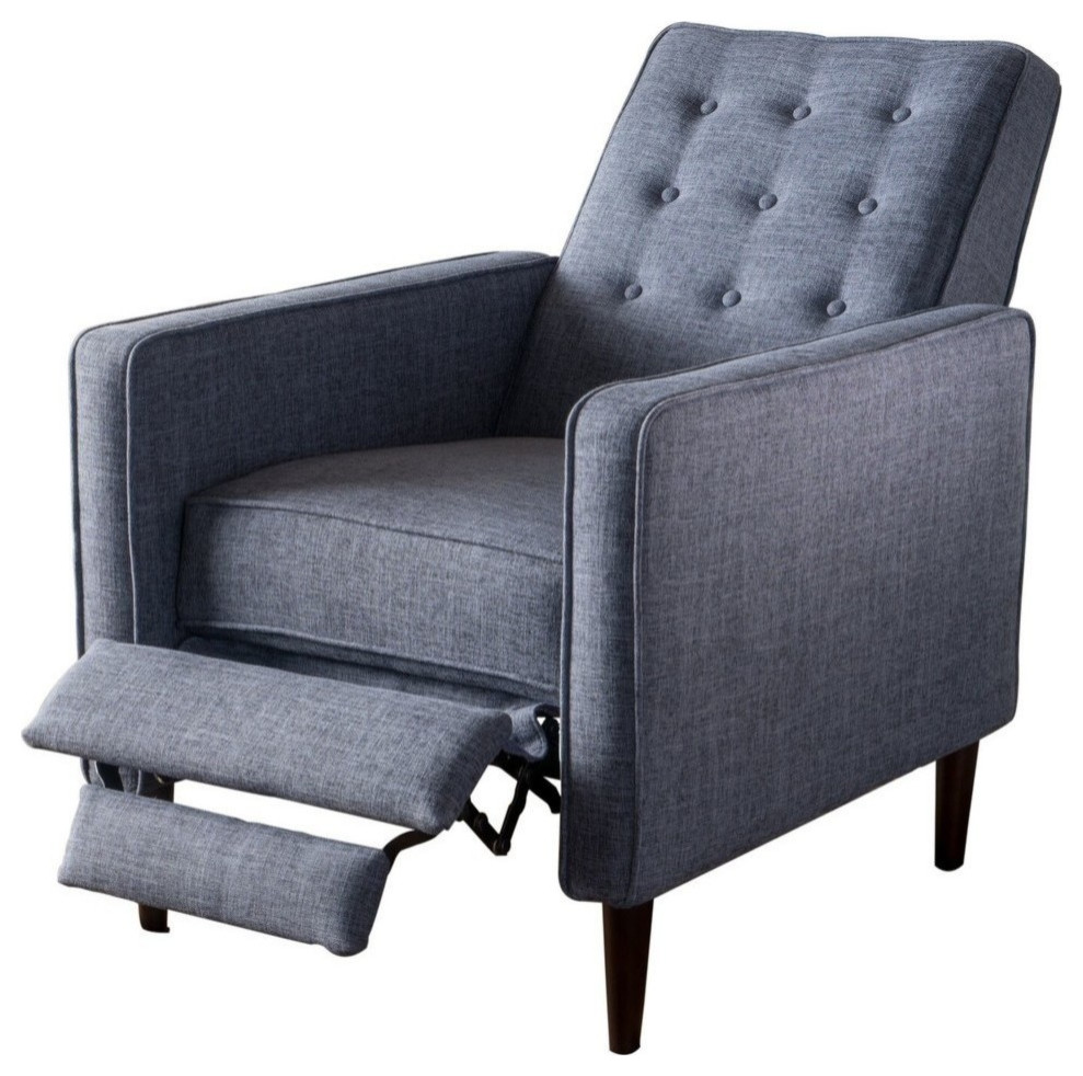 Macedonia Mid Century Modern Tufted Back Recliner Midcentury Recliner Chairs By Gdfstudio