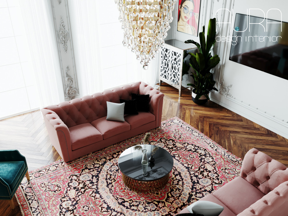 Дизайн гостиной в коттедже на Рублево-Успенском шоссе, г. Москва