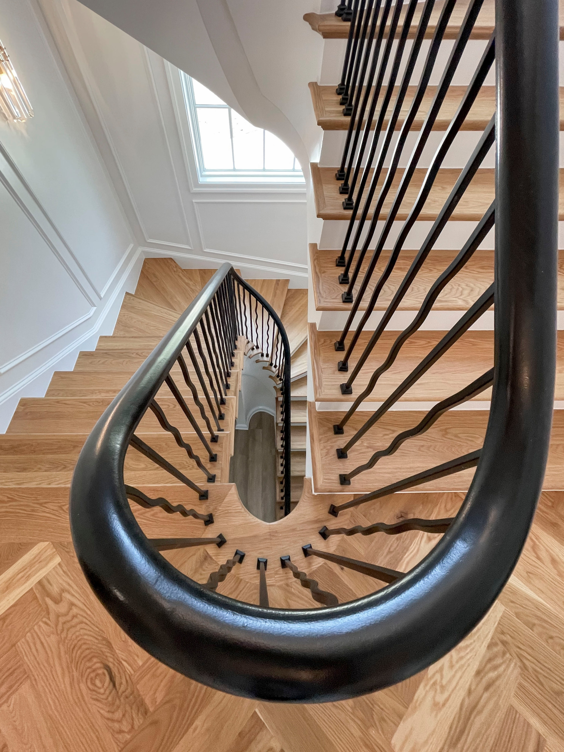 106_Modern Balustrade System Meets Traditional Winding Stairs, Aldie VA  20105