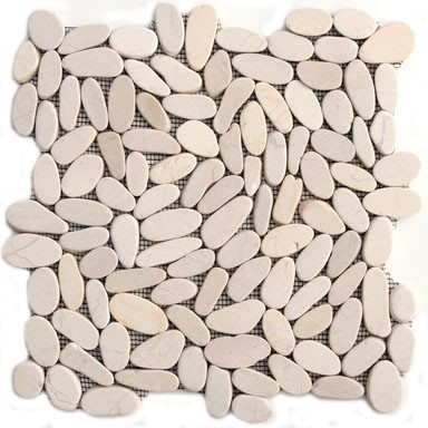 Raja White Pebbles and Stones White Flat Pebbles Series Tumbled Natural Stone