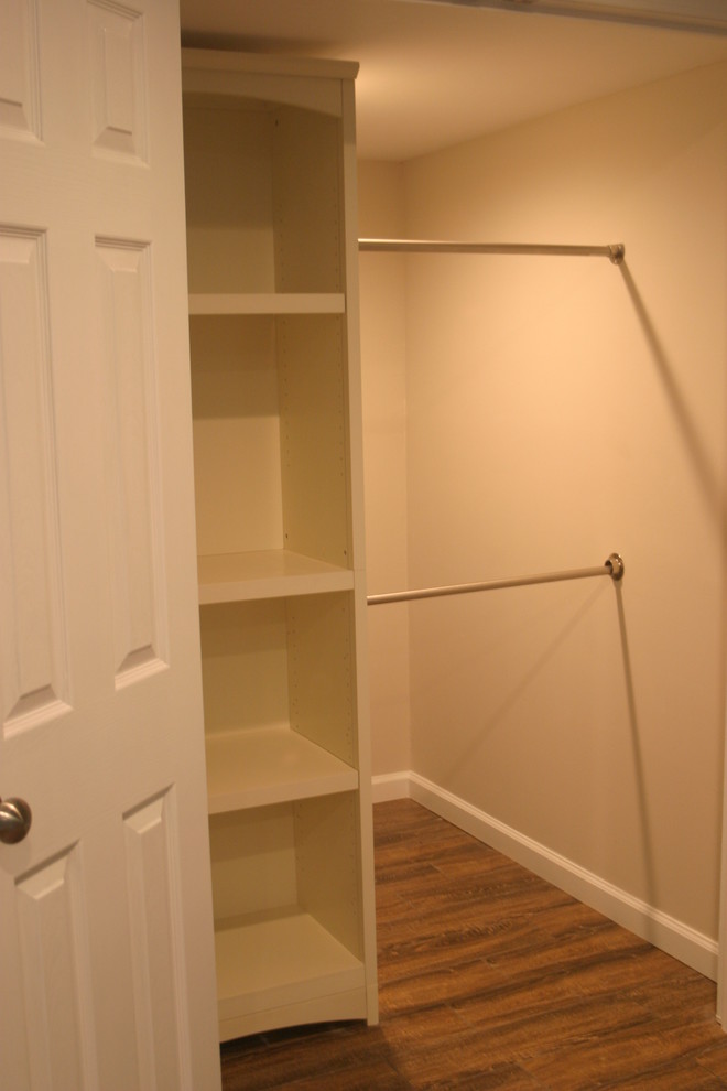 Example of a large transitional home design design