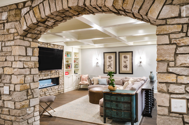 Basement Of The Week Stone Arches A Fun Ceiling And A Secret Door