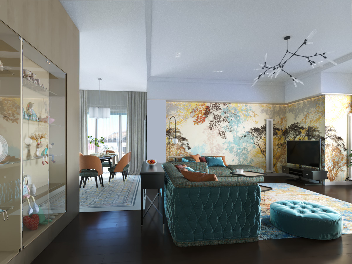 гостиная в частном доме "ДО" и "ПОСЛЕ"