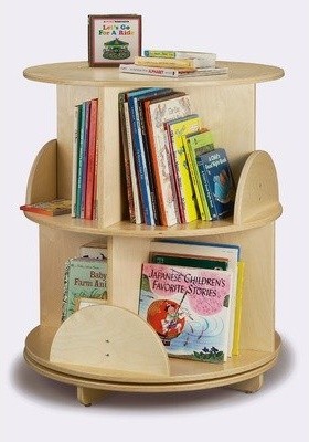 Bi-level rotating bookcase