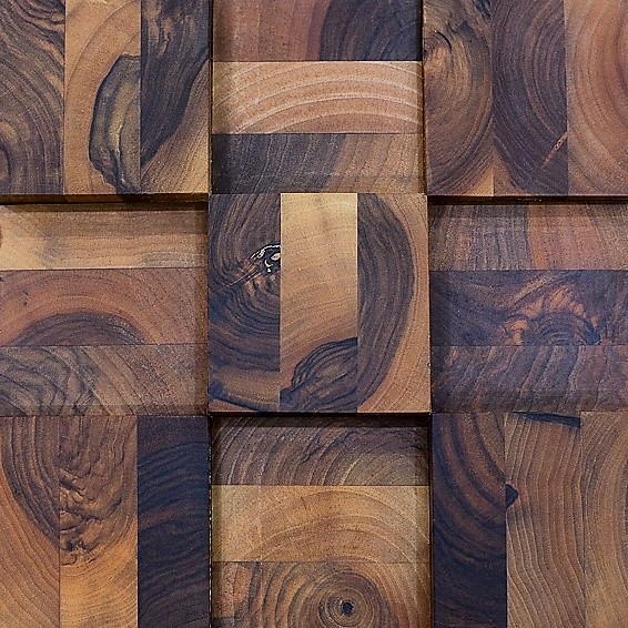 Мозаика 3D, массив ореха. Пиксели разной высоты