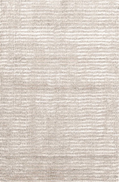 Cut Stripe Ivory Hand-Knotted Rug, 10'x14'