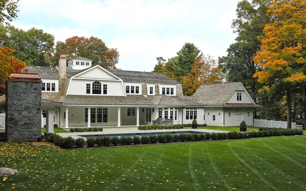 White Dutch Farm House Colonial In Franklin Lakes NJ