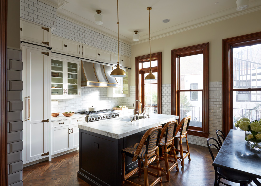 Inspiration for a traditional galley kitchen in Chicago.