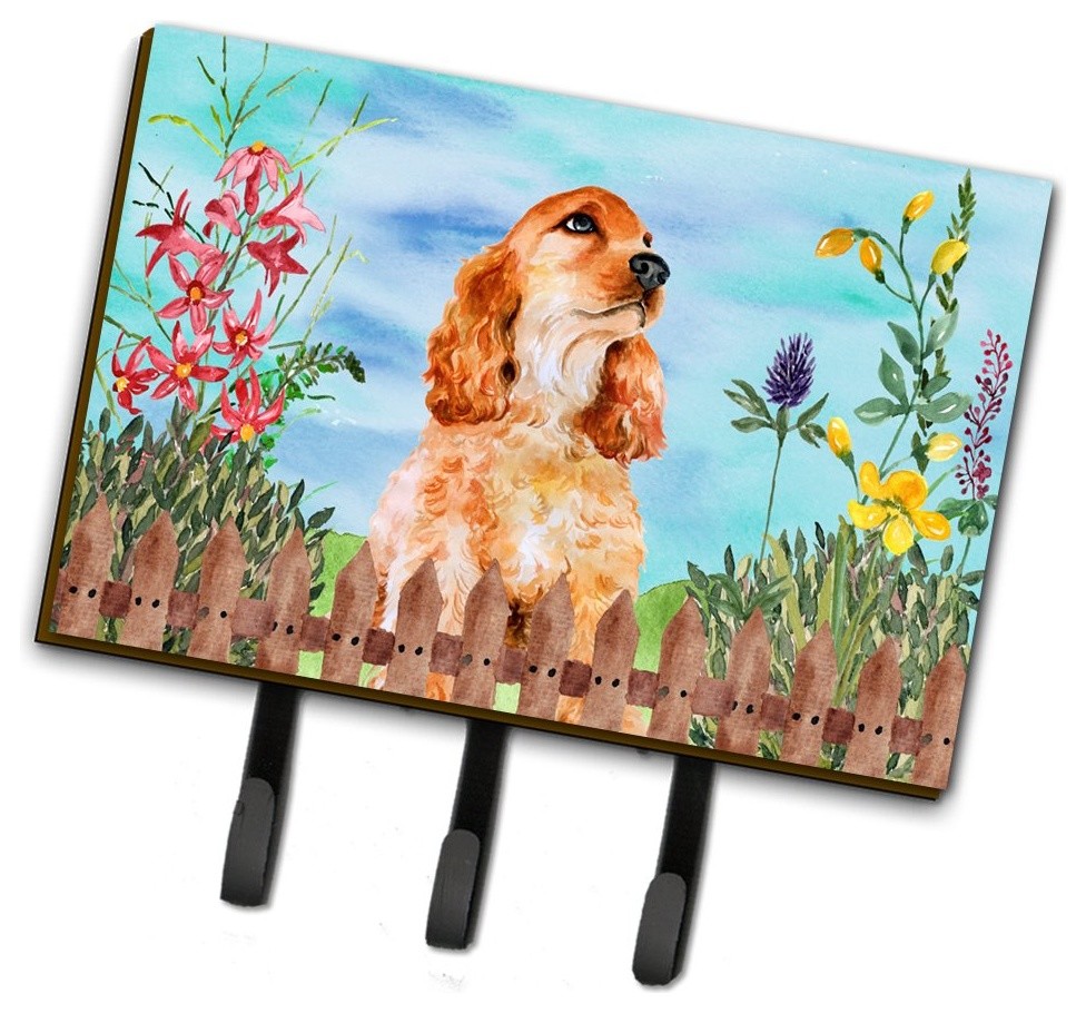 Cocker Spaniel Spring Leash Or Key Holder Ck1268th68 Contemporary Wall Hooks By The Store