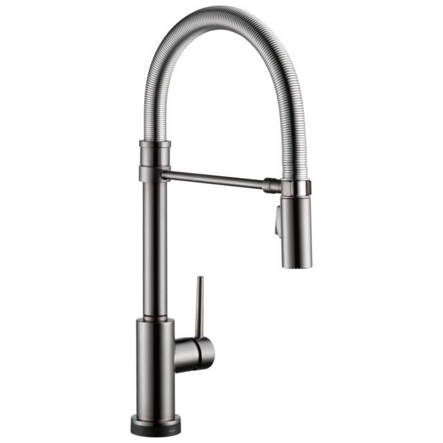 Delta Trinsic Spring Spout Kitchen Faucet With Touch2o Black