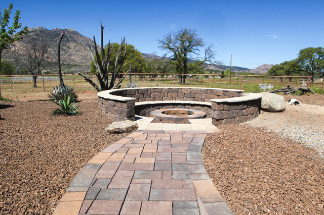 Arizona Landscape Fire Pit Seating Area Southwestern Landscape