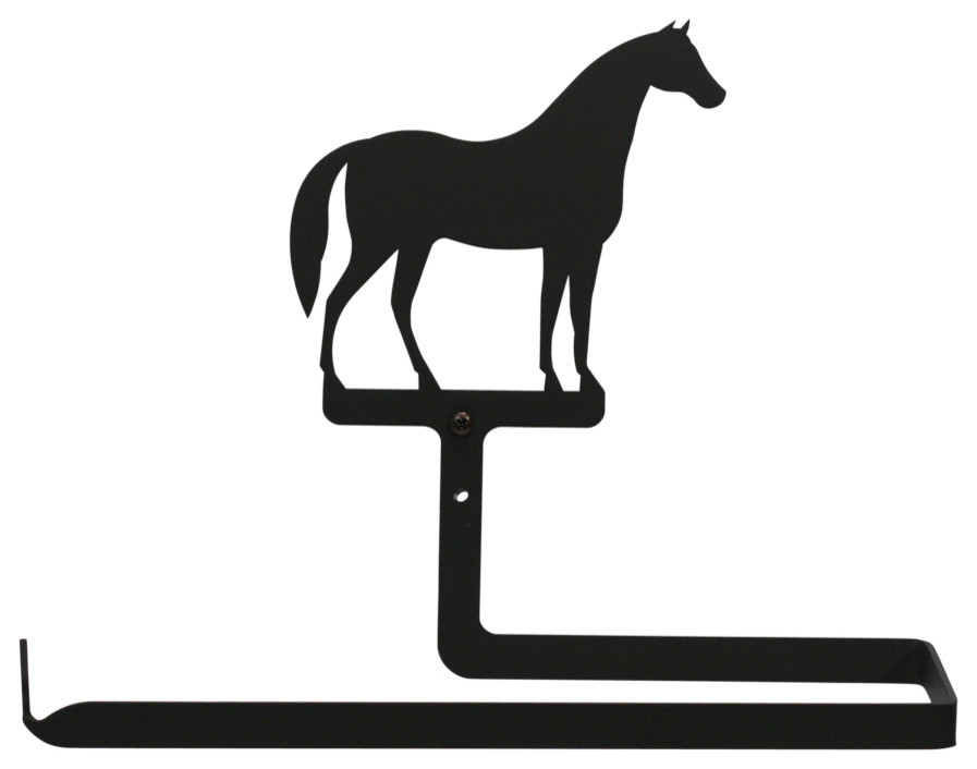 Paper Towel Holder With Horizontal Wall Mount, Horse