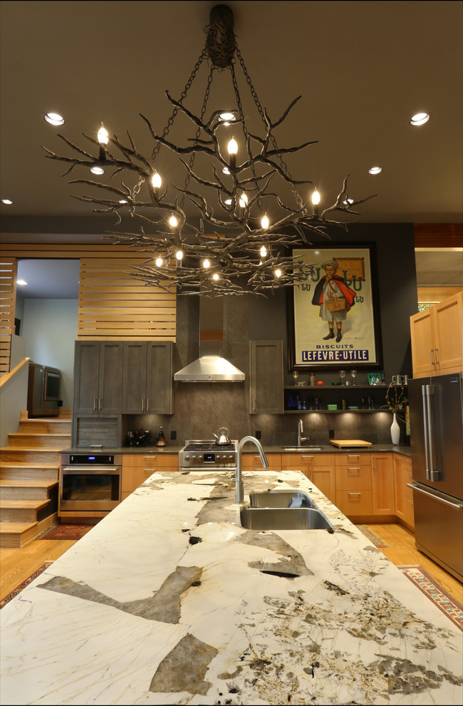 Inspiration for an eclectic kitchen remodel in Portland