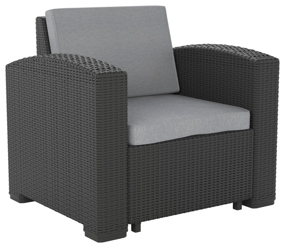 Lake Front All Weather Resin Wicker Outdoor Patio Armchair Tropical